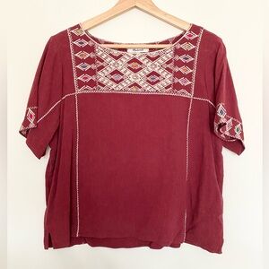 Madewell Embroidered Linen Top